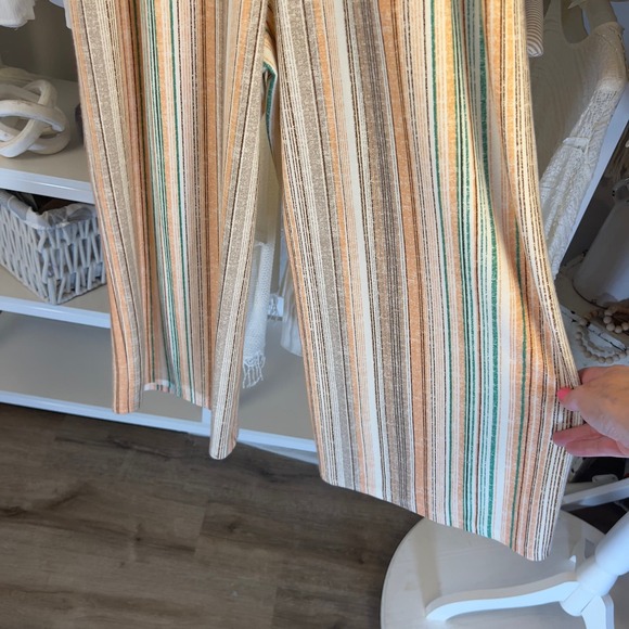 Bebop women's plus size XXL peach, green, cream jumper, capris length #2349 - Picture 5 of 8